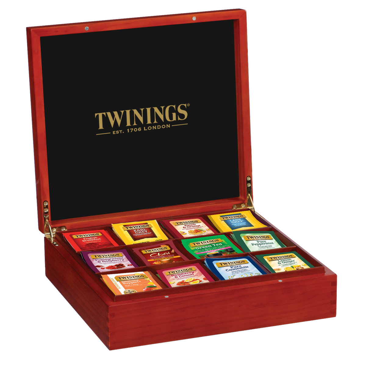 イギリスTWININGS 木製 トラックティーキャディー 12 Slot Tea Chest – Twinings North America