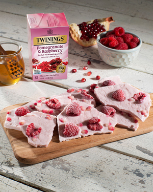 Twinings® Frozen Pomegranate & Raspberry Yogurt Bark