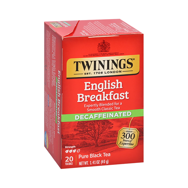 TWININGS® Tea Bags, English Breakfast Decaf, 1.76 oz, 25/Box