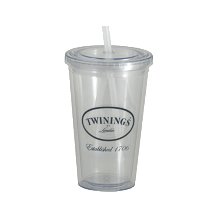 New Transparent 16 Oz Blank Glass Cup With Plastic Lid and Straw 